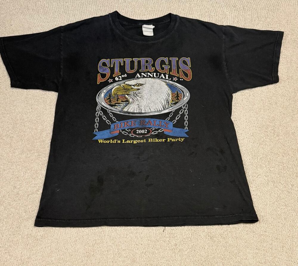 Vintage 2002 Sturgis Bike Rally Eagle Biker Tee 2XL